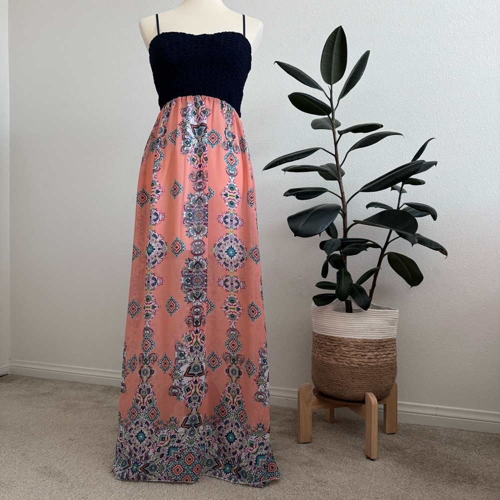 TRIXXI Spaghetti strap maxi dress with padded lace top size M